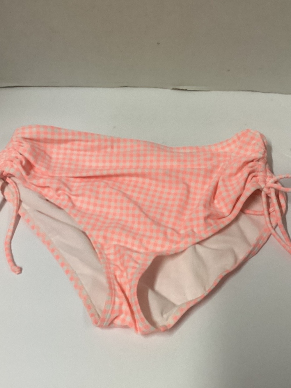 Arizona Jean Company Pink Gingham One Piece High Waist  Swim Bottoms
